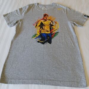 Nike Slim Fit Neymar Graphic Print Gray Soccer T-Shirt Men's Size Medium